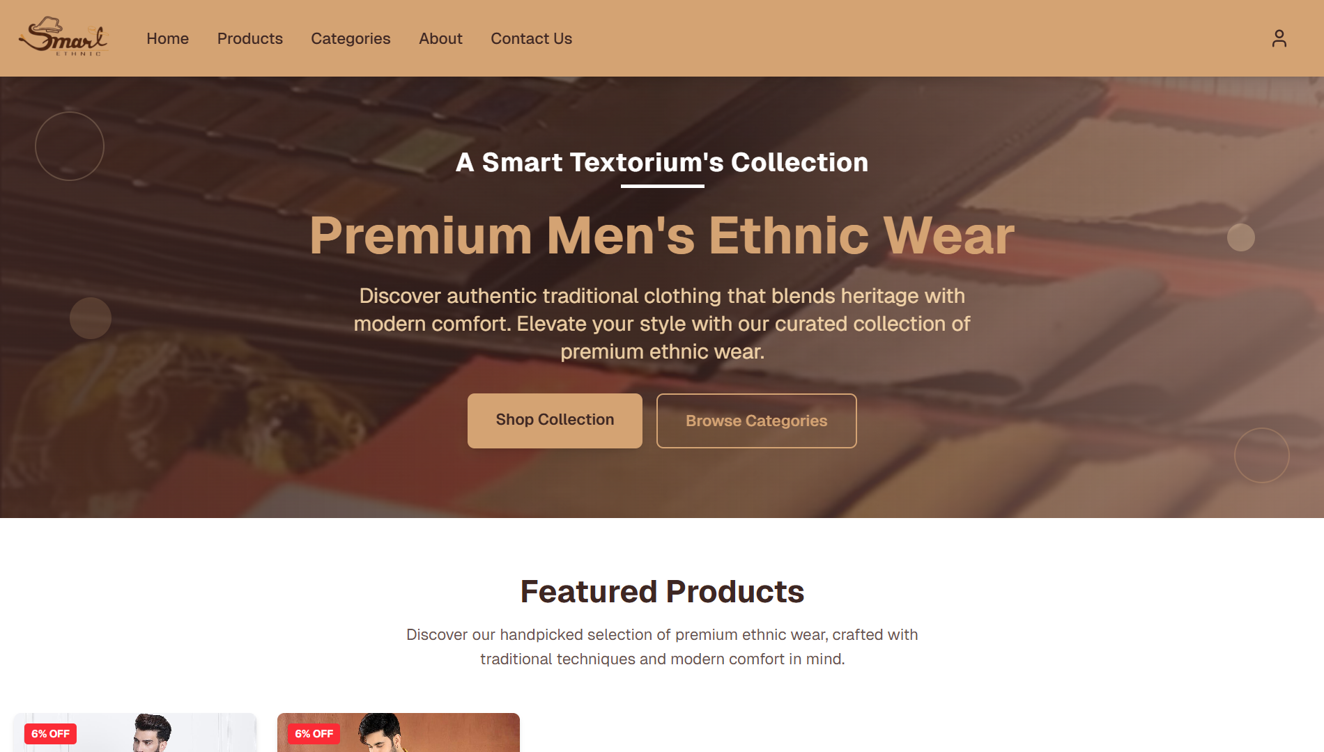Smart Ethnics e-commerce platform - Fashion and ethnic wear online shopping platform with custom admin dashboard built by Shudveta IT Solutions
